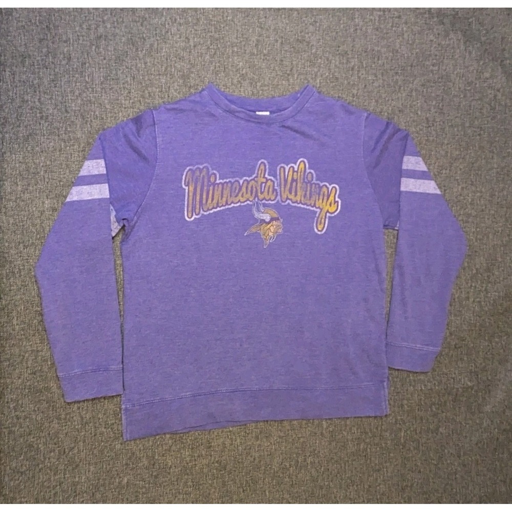 Vintage Minnesota Vikings NFL Shirt Adult Medium Purple Football Long Sleeve Tee